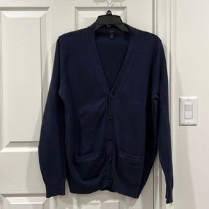 MENS JCREW button down sweater NAVY